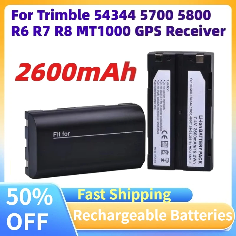 Brand New 2600mAh Lithium-ion Rechargeable Battery for Trimble 54344 29518 46607 52030 5700 5800 R6 R7 R8 MT1000 GPS Receiver