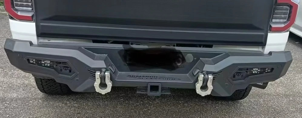 Car Rear Bumper for Ranger T9 with Led Lights Shackle Auto Body System for Ranger Hilux Revo for Universal Pickup
