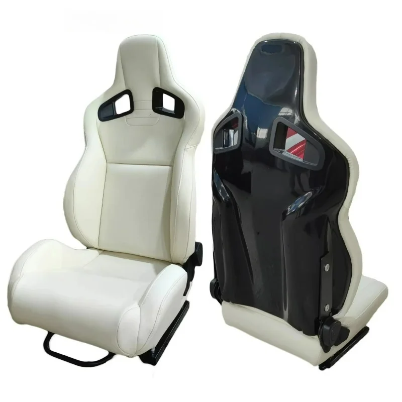 

Белое универсальное сиденье-ковш для автомобиля с подлокотником из ПВХ и стекловолокна