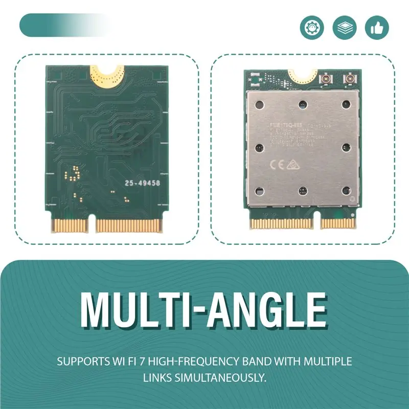 A23F-Wifi 7 QCNCM865 M.2 Network Card Bluetooth 5.3 Up To 5.8Gbps Wifi 6E Wlan Adapter For Win11