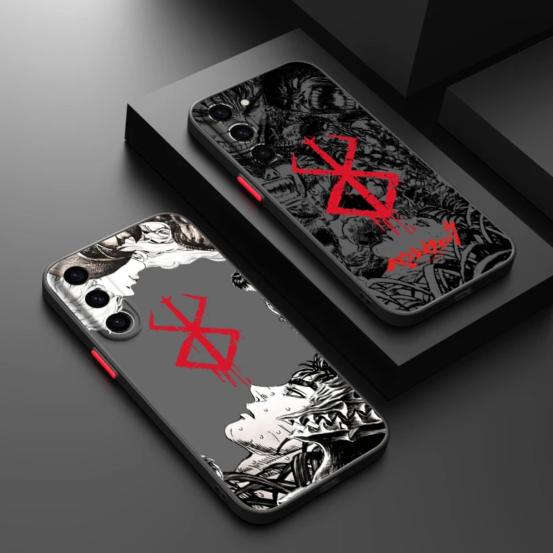 Прозрачный матовый чехол для телефона с комиксами Berserk внутрь для Samsung Galaxy A91 A81 A73 A72 A55 A54