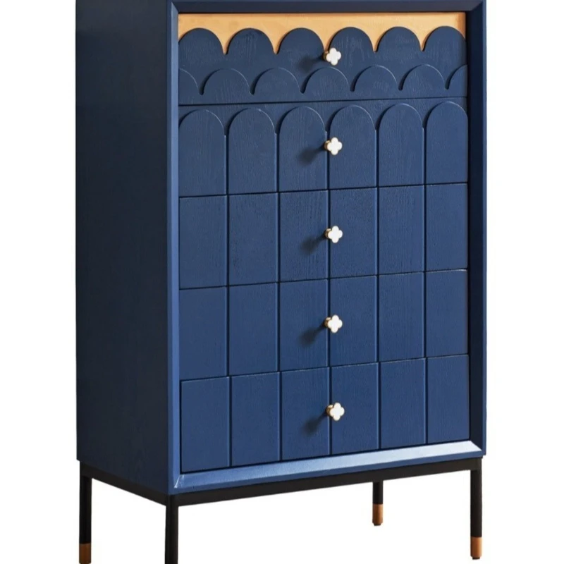 

Light luxury solid wood chest, bedroom high-end locker, Nordic living room sofa decorative cabinet, simple black chest