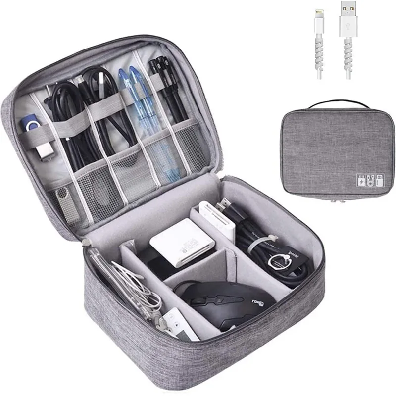 Portable Digital Storage Bag USB Gadget Waterproof Cable Organizer Pouch Electronics Devices Accessories Pack Supplies