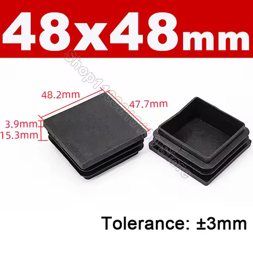 Black Square Pipe Tube Cap Plastic Tubing End Cover Glide Insert Blanking End Plugs Bung 10/13/15/16/18/19/20//22/23/25/28-200mm - Image 21