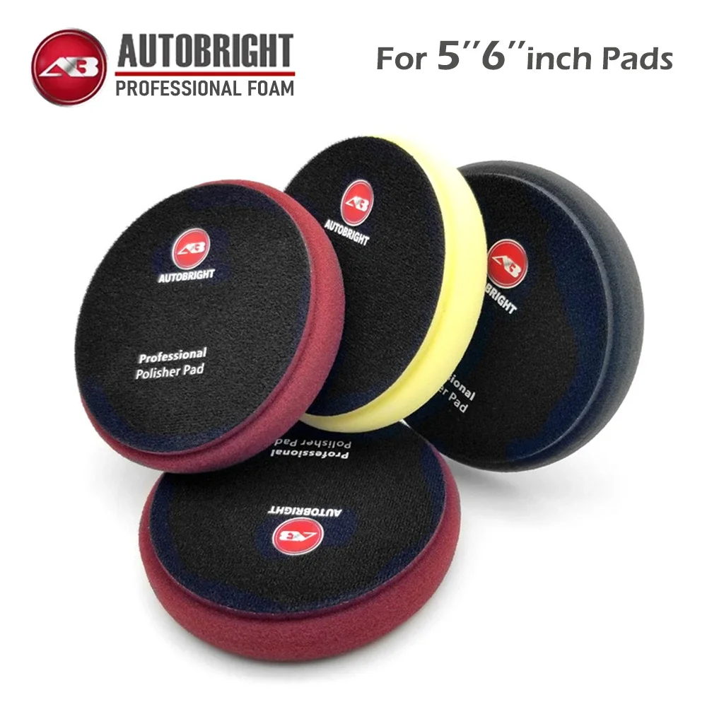 

AUTOBRIGHT 5 6 inch Car Polisher Pad Professional Polishing Sponge Fast Detailing Wash Wax Mirror Waxing Clean Foam