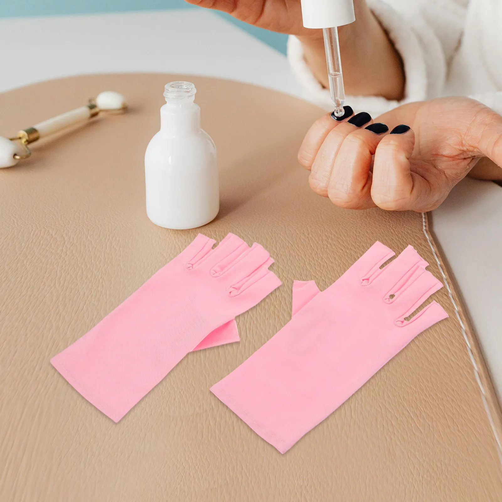 3Pairs Anti Uv Manicure Gloves Fingerless Design for Precise Nail Art Uv Protection Gloves Women Nail Technician Supplies Hand