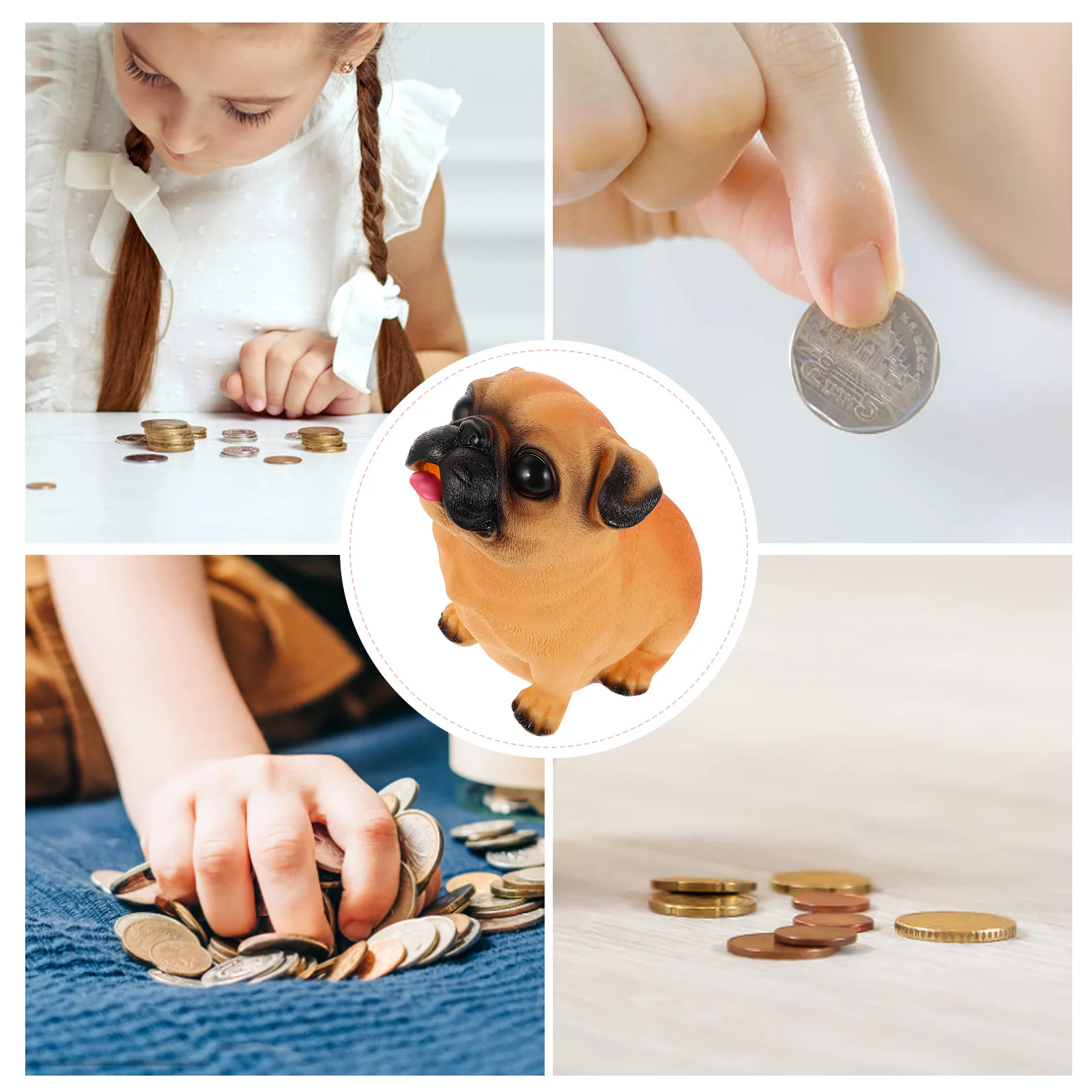 子供用犬型貯金箱、楽しいコインスロット付き - 幼児向け可愛い子犬型貯金箱 - 動物型貯金ポット、子供部屋の装飾