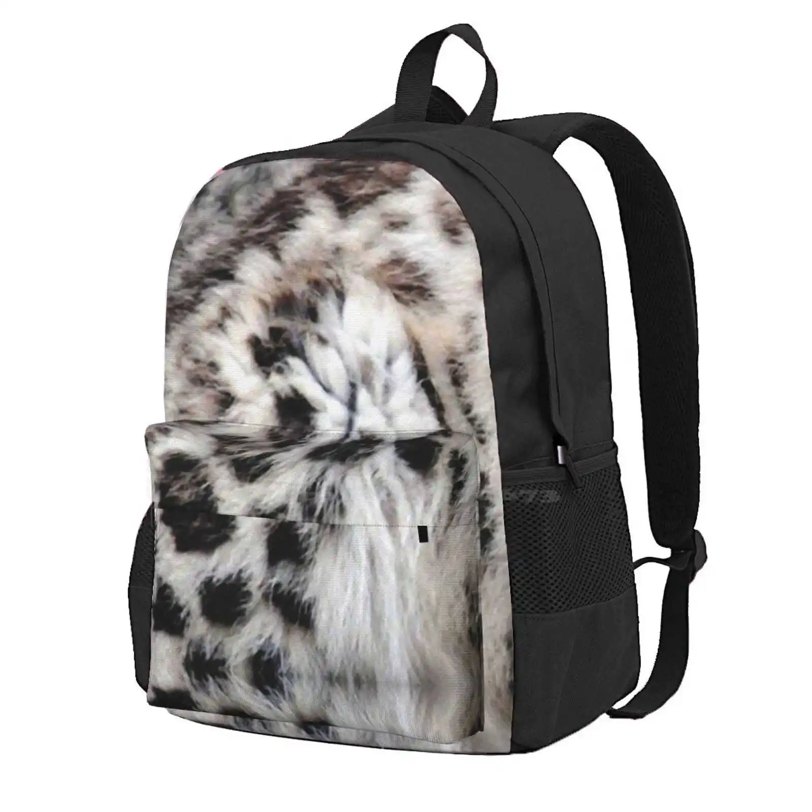 Snow Leopard Abstract Hot Sale Schoolbag Backpack Fashion Bags Snow Leopard Spots Animal Wildlife Nature Fashion Fur Creative