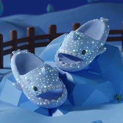 Fluorescence Shark Slippers Men Women Luminescent Thick-soled Slides Non-slip Flip Flops Couple Flat Shoes EVA Sandals