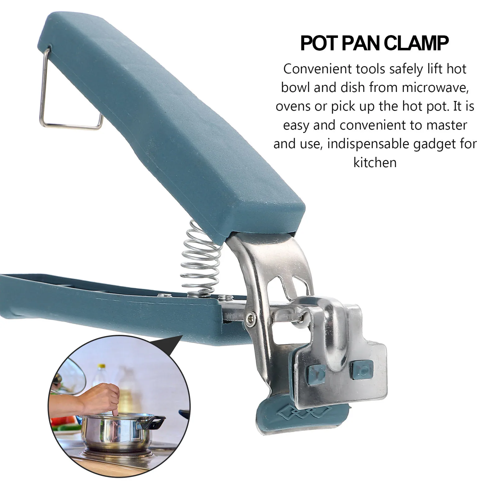 

3 Pcs Dish Clip Holder Hot Plate Tongs Kitchen Anti-hot Clamp Blue Food Bowl Tray