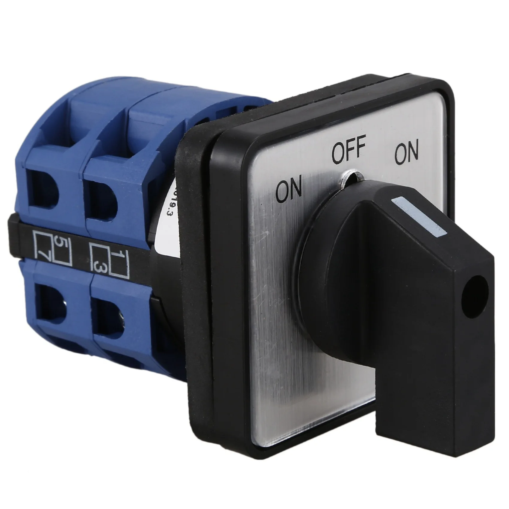 SEWS-2X AC660V 25A 2-Pole 3-Position Momentary Plastic Rotary Changeover Switch Blue+Black