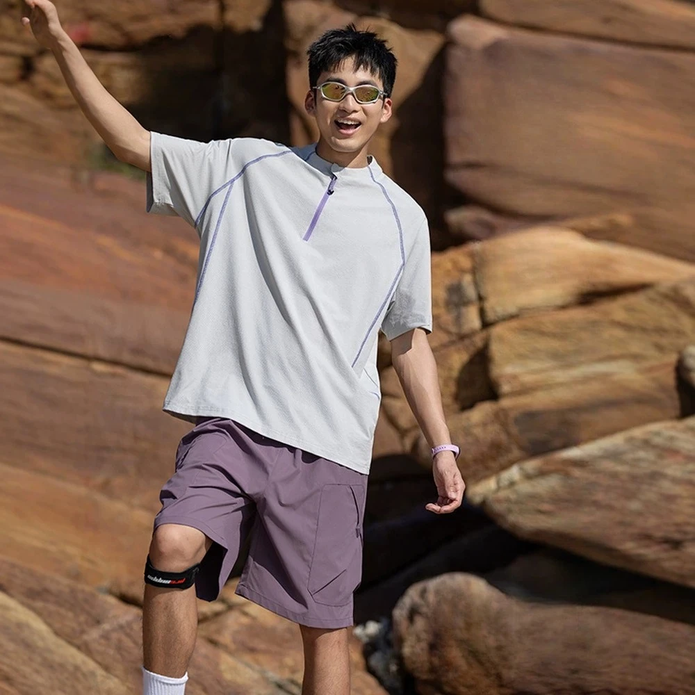 Outdoor Sunscreen Moisture-absorbent and Quick-drying Sports Lightweight and Breathable Hiking Fitness Summer T-Shirts for Men