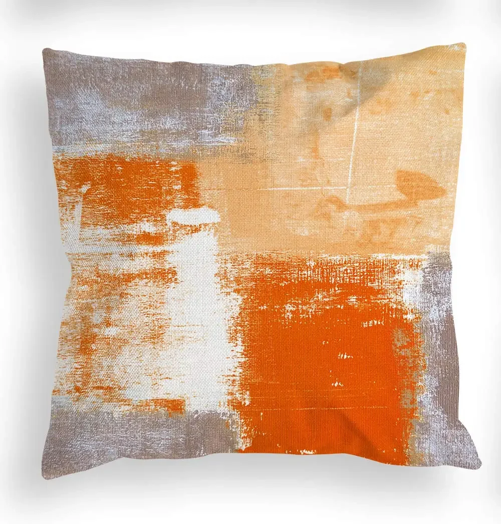 Orange and gray three-color linen pillowcase sofa cushion cover home decoration can be customized for you 40x40 50x50 60x60