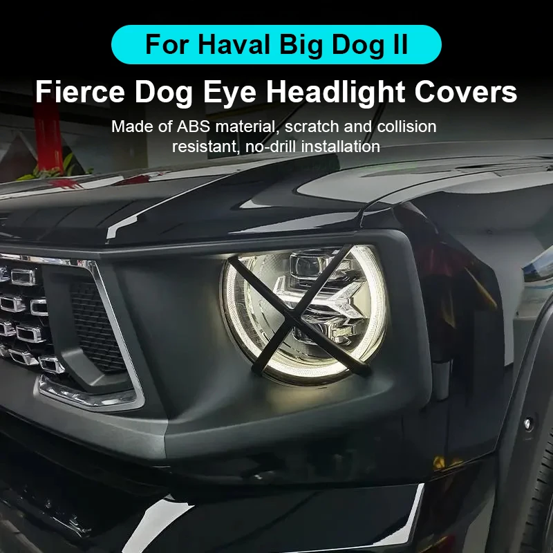 

Car Headlight Cover For Haval H7 2025 Big Dog Accessories 2023 2024 Headlamp Protect Frame Sticker Auto External Part Decoration