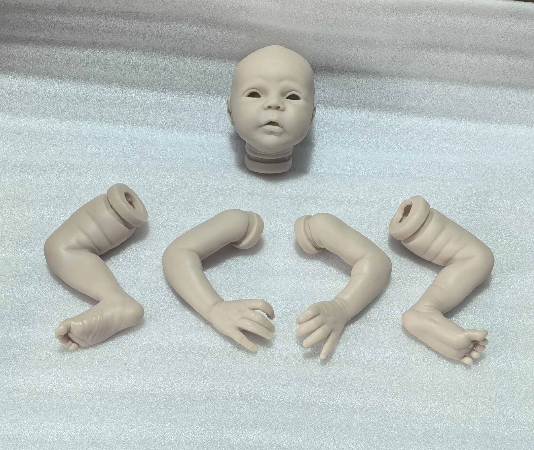 19inch Amayven DIY Doll Parts Unfinished Unpainted Blank Doll Kit with Cloth Body for Creative Handmade Figures