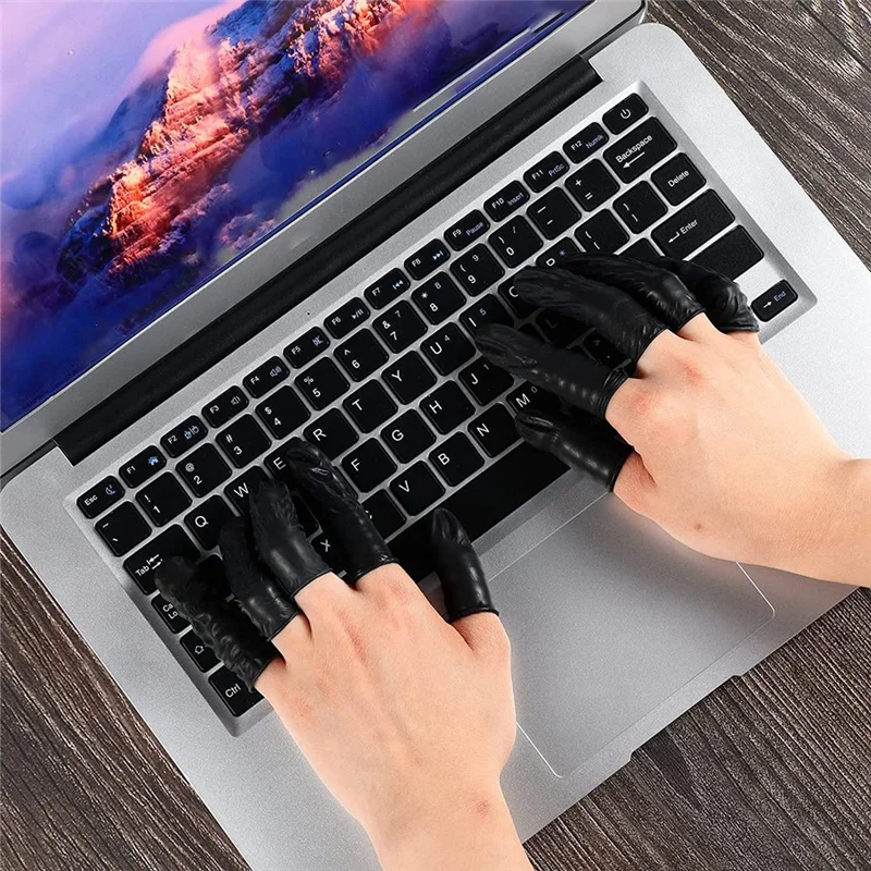 800 قطعة من قفازات الأصابع المصنوعة من اللاتكس للاستعمال مرة واحدة، قفازات واقية لأطراف الأصابع باللون الأسود ومضادة للكهرباء الساكنة، أكمام إصبع مطاطية - VVNB #4