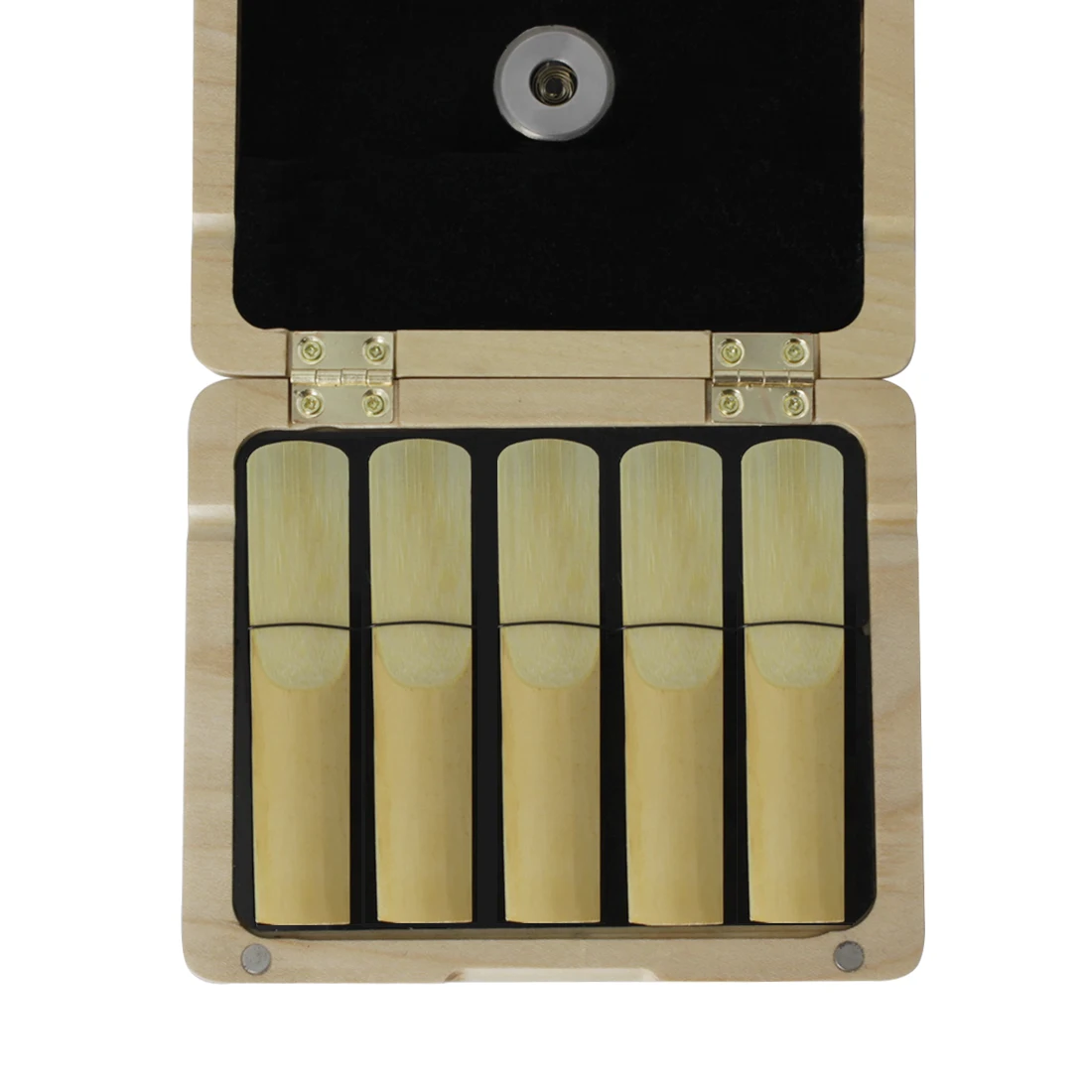 Saxophone Reed Storage Case Clarinet Blackwinds Reeds Wooden Waterproof Saxophone with Hygrometer High Quality Box of Five Reeds