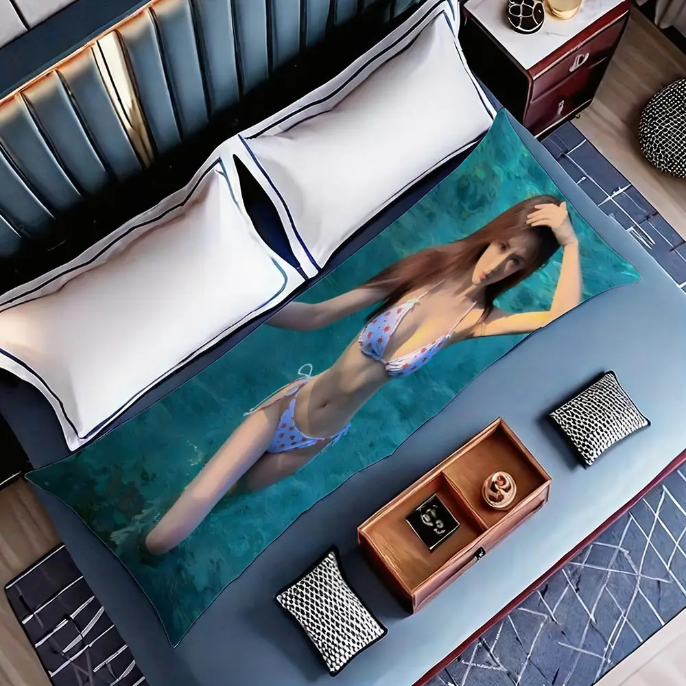 HD Swimming Pool Polka Dot Bikini Girl Long Body Pillow Cover 3D Clear Green Water Print Soft Peach Skin Dakimakura Case Fashion