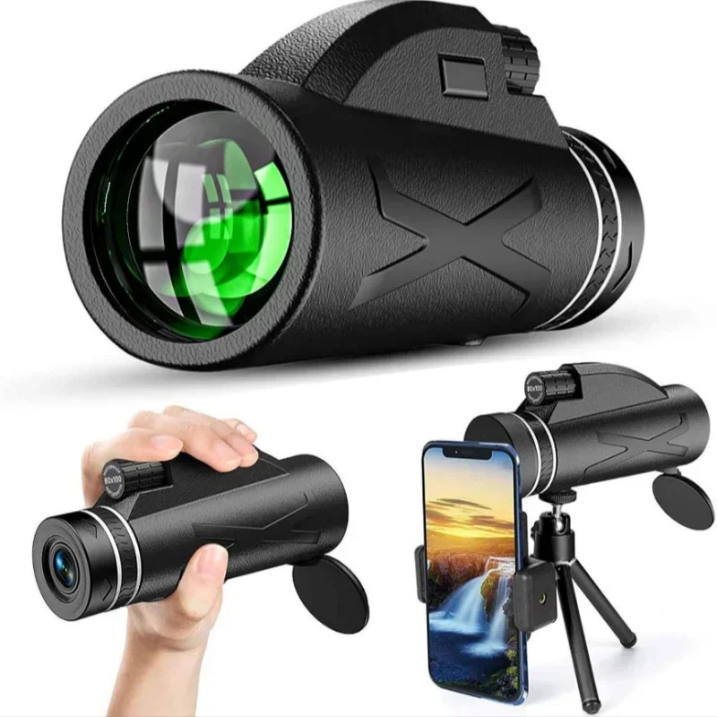 80x100 Zoom 50000M HD Bak4 Portable Powerful Binoculars Long Range Professional Telescope Monocular Hunting