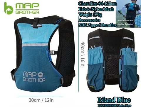 MAP BROTHER 1PC Breathable Hydration Vest Trail Running Backpacks Lightweight Cycling Run Jogging Marathon Riding Climbing Bag