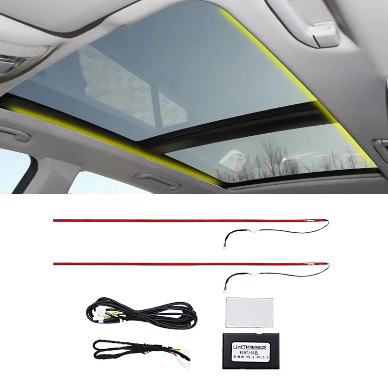 64 Colour Roof Ambient Light For Mercedes Benz W167 GLE GLS GLE53 GLS63 2020-2025 Car Roof Panoramic Skylight Ambient Refit