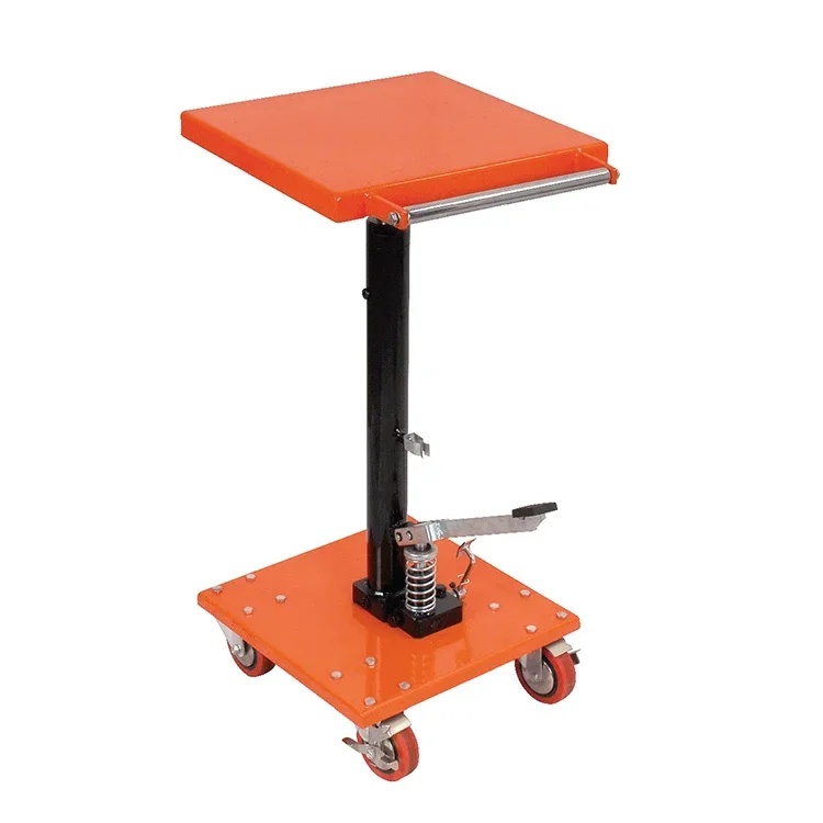 Platform Pengangkat Dorong Tangan 1000Kg, Tipe Kolom Kecil, Gerakan Pedal Kaki, 1372Mm, Ukuran 610Mm X 915Mm