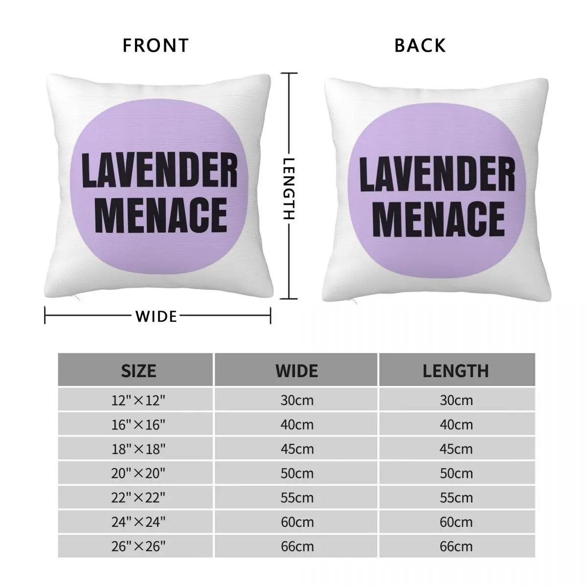 Lavender Menace Square Pillowcase Pillow Cover Polyester Cushion Zip Decorative Comfort Throw Pillow for Home Bedroom