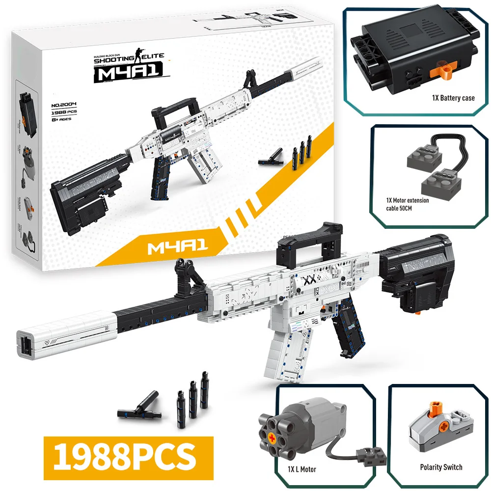 City SWAT Military  Series Building Block Electric Sniper Rifle Bullet City Police Pistol Brick Children Toys Birthday Gifts