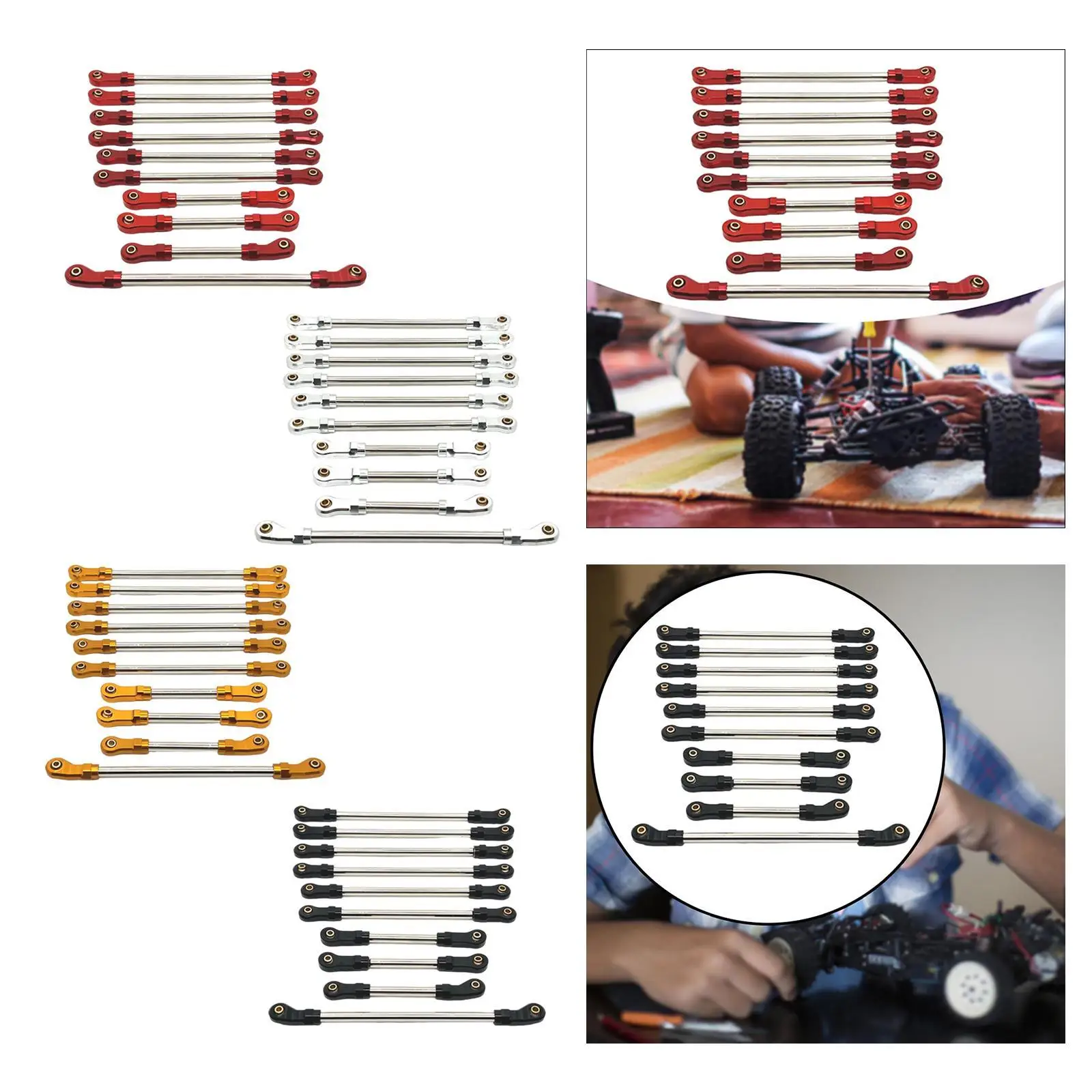 10x RC Fahrzeug Lenkgestänge Zugstange Ersatzteile für Modelle 104006 104026