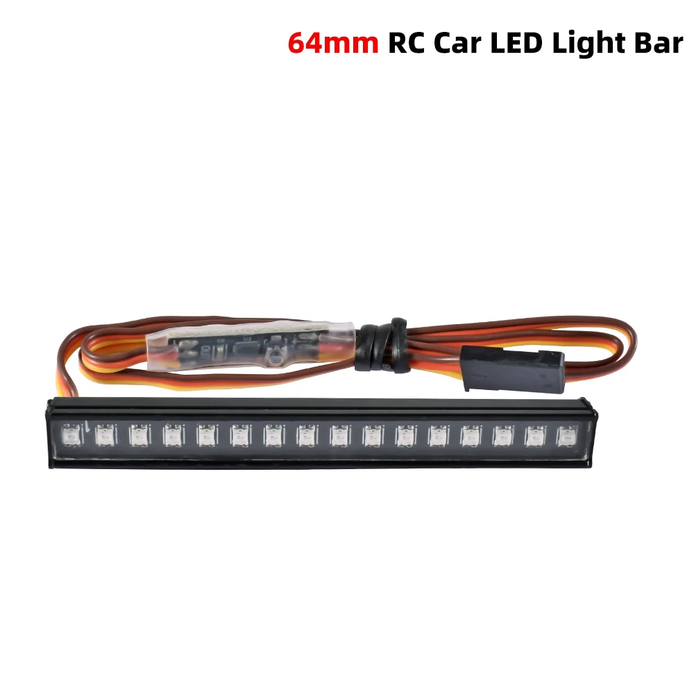 DUMBORC RC LED Light Bar Colorful Roof Lamp Kit 45/56/64MM 8 Modes for RC Crawler Car AXIAL SCX24 Bronco C10 JLU Gladiator — zdjęcie 6
