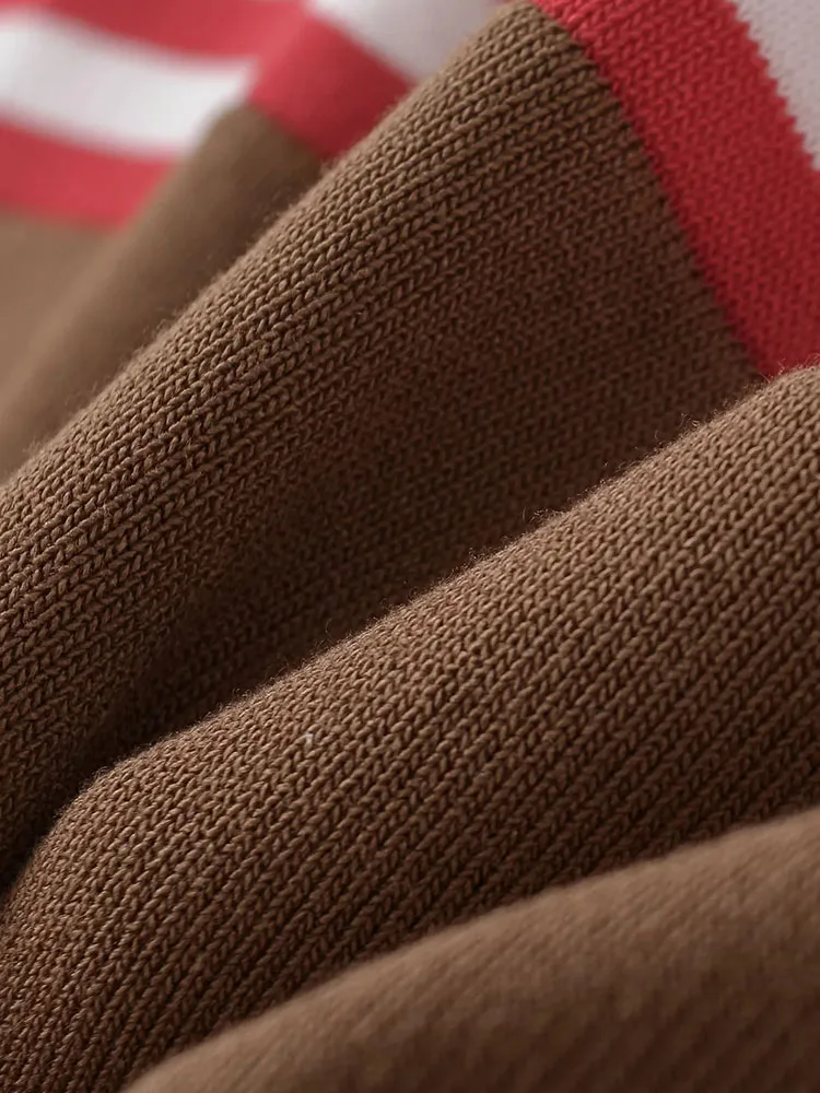 Women 2025 Winter New European And American Style Fashion Simple Casual Women's Loose Striped Round Neck Long Sleeve Sweater