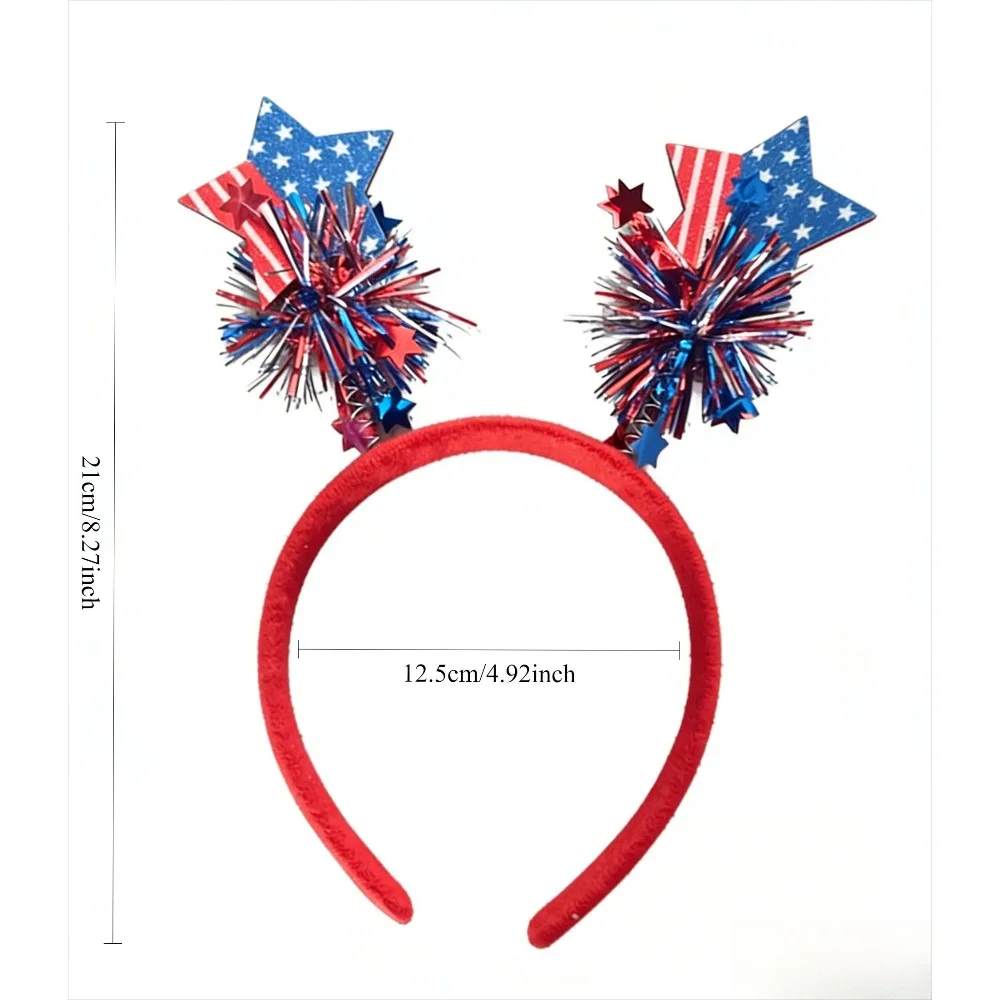PESENAR Fun Uncle Sam Patriotic Headband, Red White Blue Mini Top Hat Bopper for 4th of July, Election & Sports Events