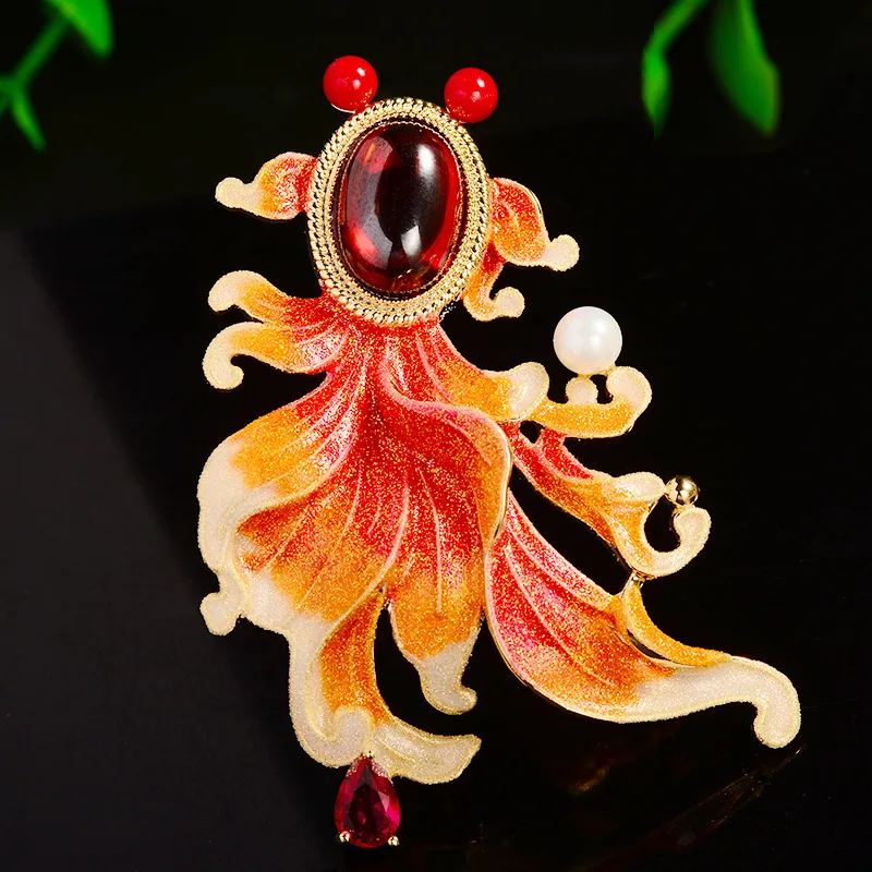 

Ethnic Style Big Goldfish High-grade Brooch Enamel Color Lucky Temperament Brooch Retro Elegant Aniaml Brooches Accessories Pin