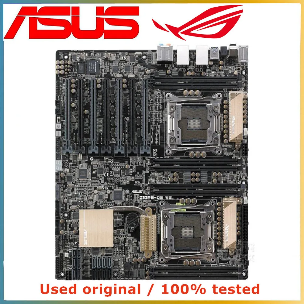 For ASUS Z10PE-D8 WS Computer Motherboard LGA 2011-3 DDR4 64G For Intel C612 X99 Desktop Mainboard SATA III PCI-E 3.0 X16