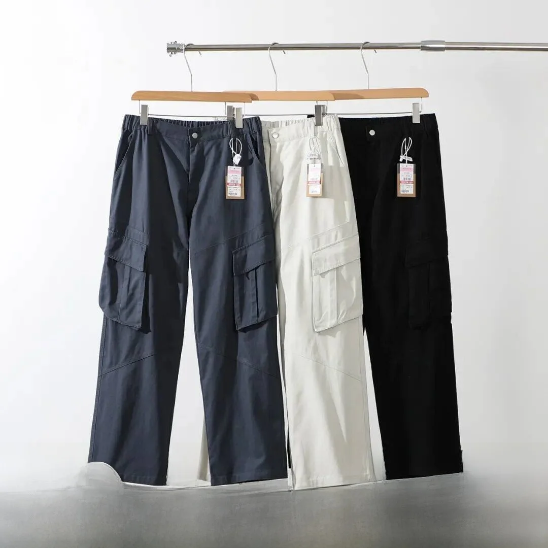 

Мужские повседневные брюки American Style: широкие, прямого кроя, свободные, модные, весенние, в стиле кэжуал