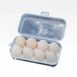 3/4/8 Grid Egg Holder with Lid Plastic Egg Container Stackable Crisper Egg Protection Box PP materials Egg Keeper for Camping