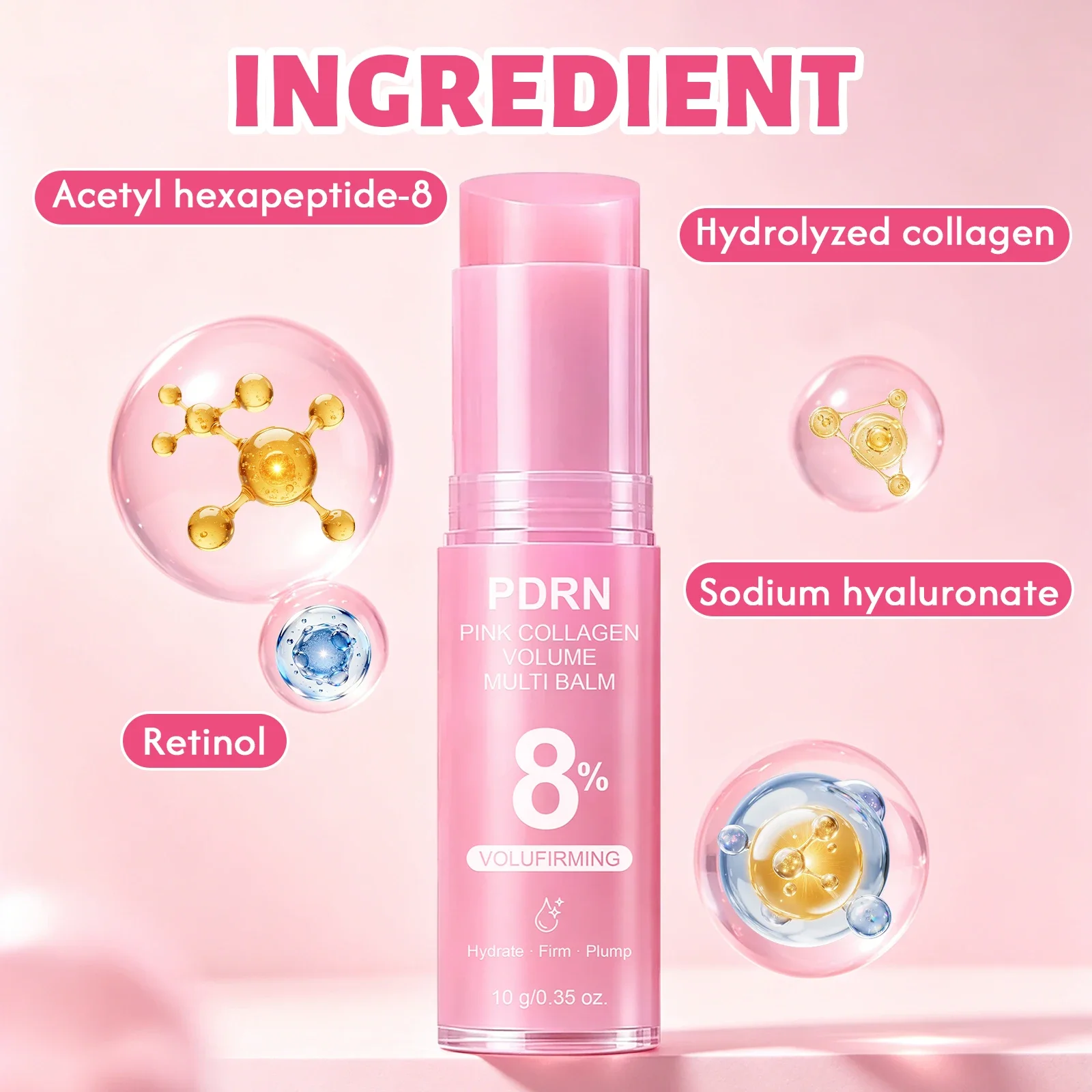 10g PDRN Kollagen Multi-Balm-Stick Retinol Peptid Straffend Aufpolsternd Glättet Feine Linien Für Alle Hauttypen Gesichtspflege – Detail 6