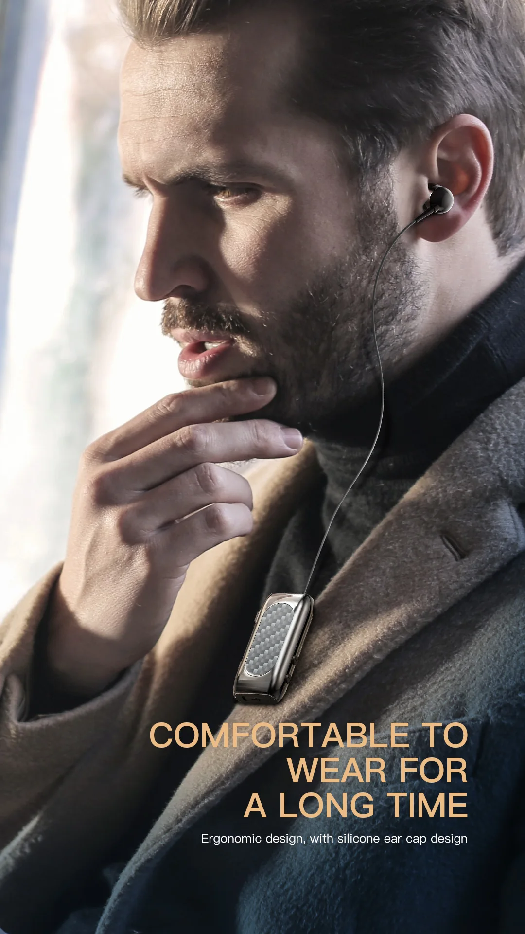K56 Wireless Earbuds Single Ear Bluetooth Retractable Headset Collar Clip Type bluetooth phone ears in lotus with removable wire