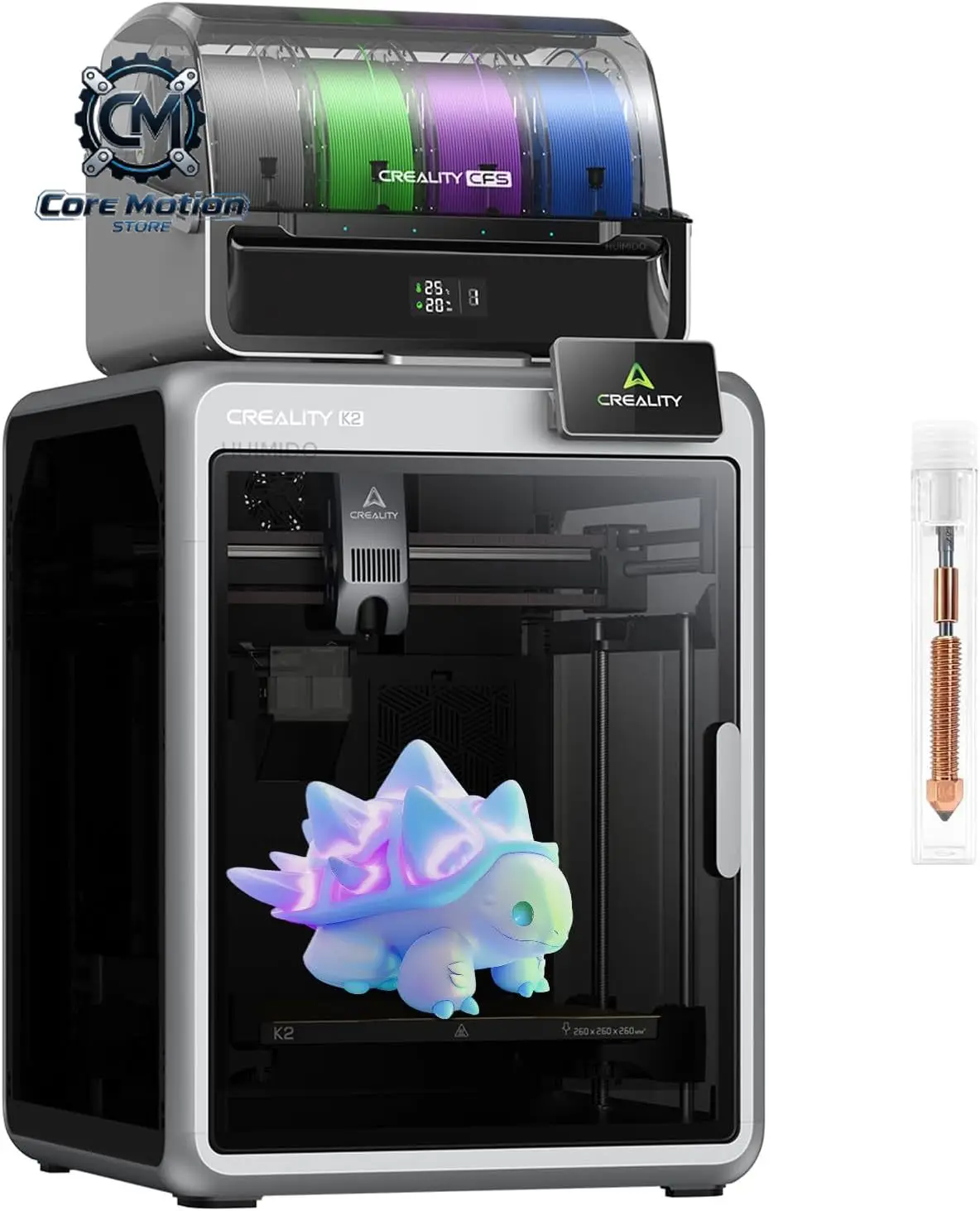 Creality K2 Combo 3D Printer with CFS, 600mm/s, 260mm Build | CFS multi-color printing, AI cameras, auto leveling