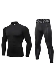 Men Compression Running Set Quick Dry Gym Sport Sweatsuit Man Long Sleeve Jogging Training Suit Fitness Tracksuit Gym Clothing