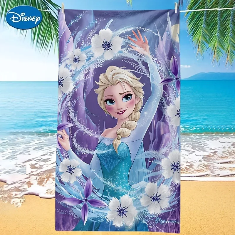 

Пляжное полотенце Disney Frozen Elsa: волшебные принты для летних развлечений! Подходит для полотенец, банных полотенец, пляжных полотенец, подарков.