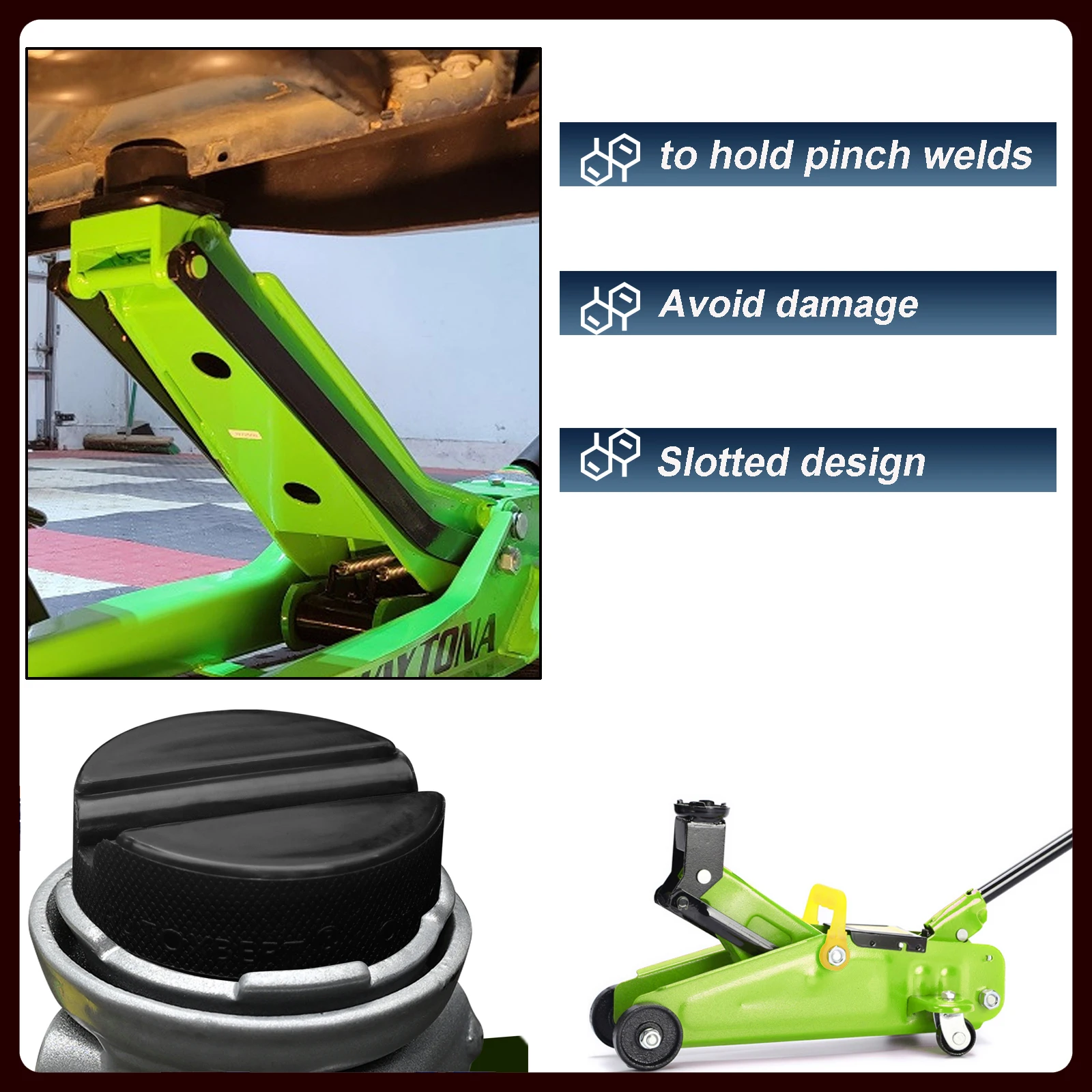 4Pcs Car Floor Slotted Rubber Jack Pad Frame Protector Adapter Jacking Pinch Weld Side Lifting Disk Guard For VW SEAT SKODA AUDI