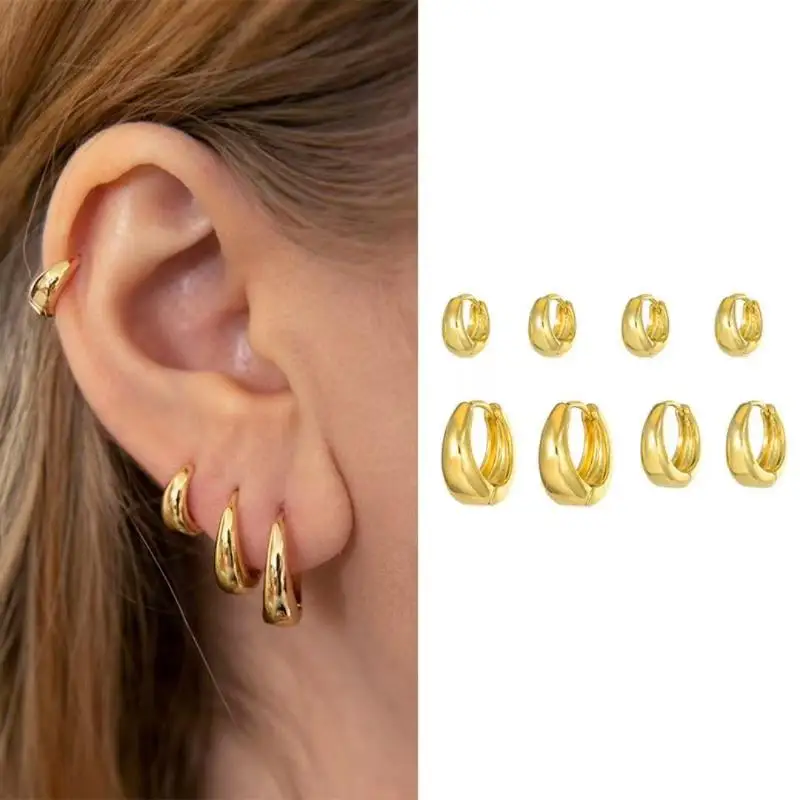 3 Paar minimalistische Huggie-Creolen aus Edelstahl für Damen, winzige runde Punk-Unisex-Rock-Schmuckstücke – Detail 1
