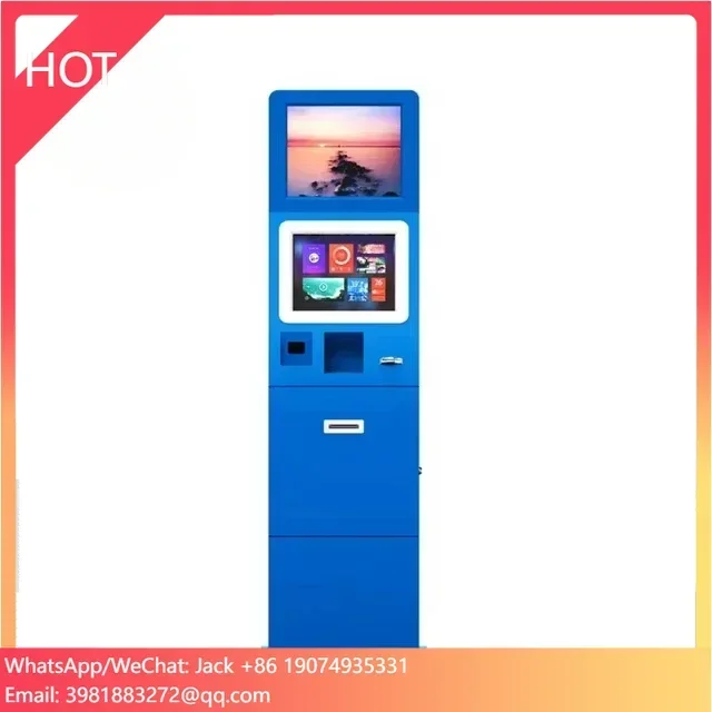 21.5 Inch Self-service Kiosk Touchscreen Hotel Check In Kiosk With Card Dispenser