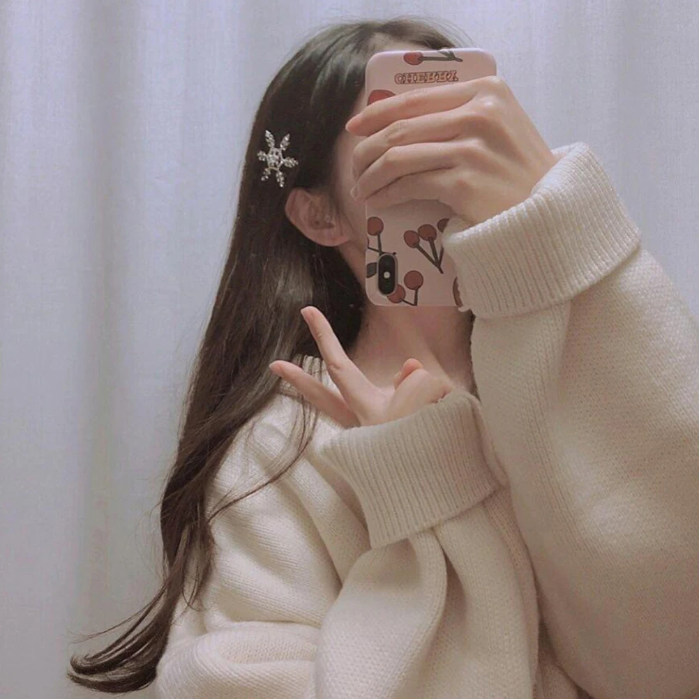 

3Pcs Snowflake Hairpins Christmas Clips Women Headdress Barrettes Rhinestone Pearl Accessories Hairstyle Decorations Lightweight