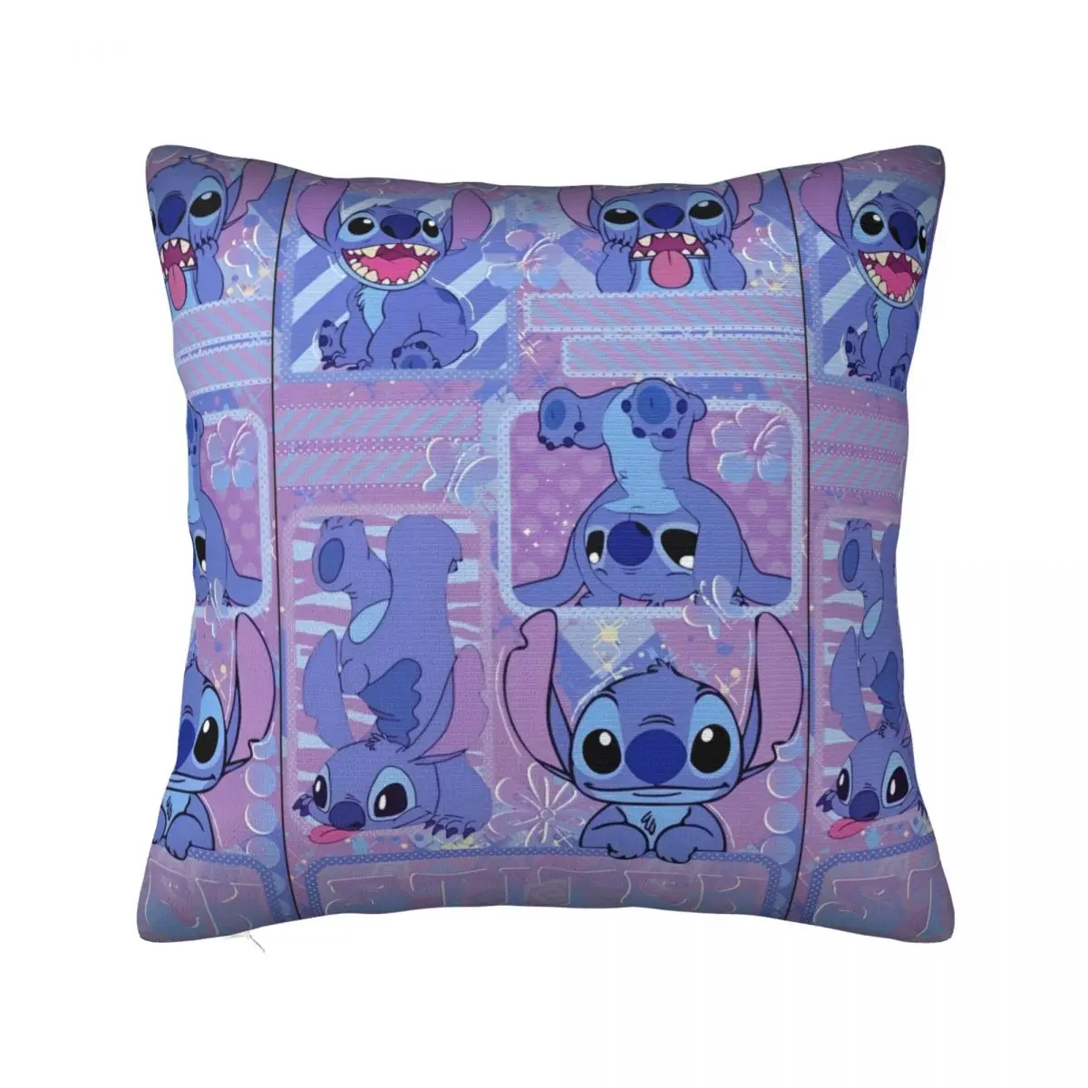 

Cute Stitch Grimace Halloween Pillowcase Soft Polyester Cushion Cover Cartoon Throw Pillow Case Cover Home Square 45cm