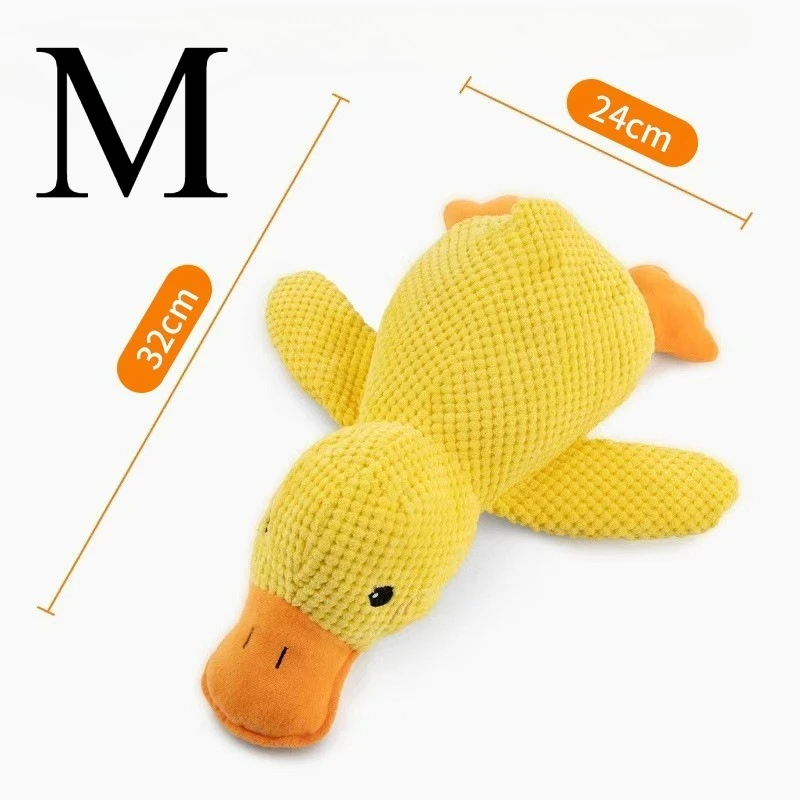 Enten-Hundespielzeug aus Plüsch, kaubeständig, langlebig, mit quackerndem Geräusch, zur Zahnpflege, weicher Begleiter für kleine und große Hunde