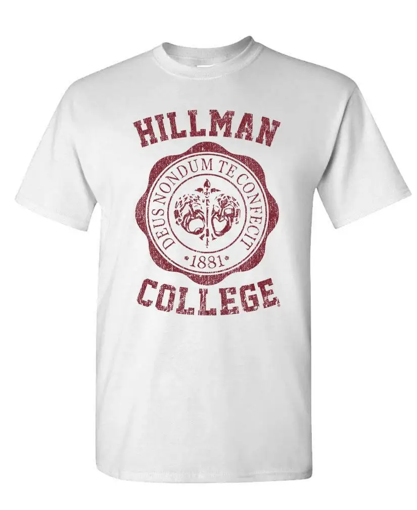 v2 HILLMAN COLLEGE  Crest - Unisex Cotton T-Shirt Tee Shirt