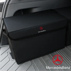 Leather Car Trunk Storage Box Large Capacity Organizer For Mercedes Benz A B C R G S Class AMG GLK GLA W204 W251 W176 W212 W168