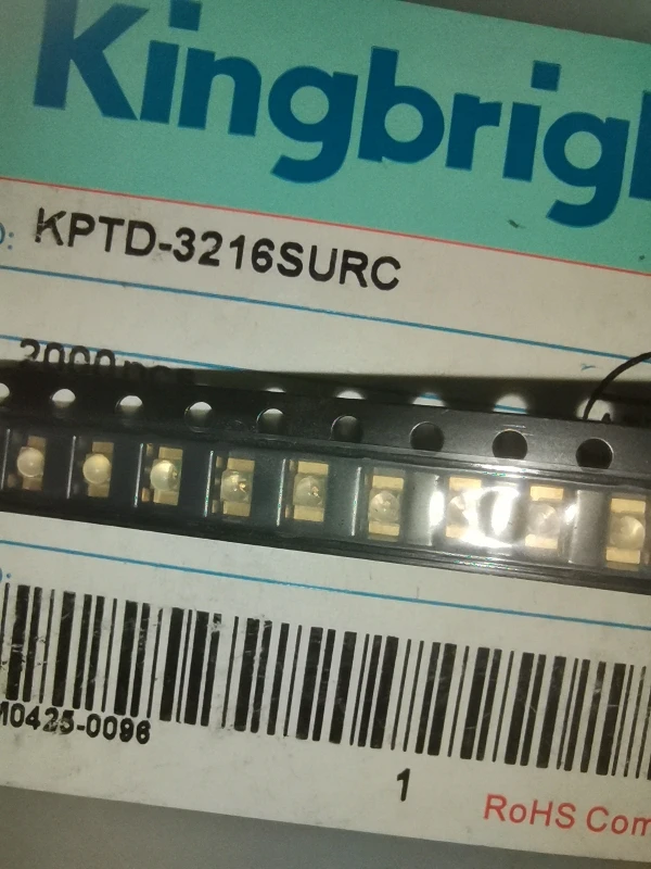 

50 шт./KPTD-3216SURC 1206 выпуклая головка красного света, купол со светодиодной линзой